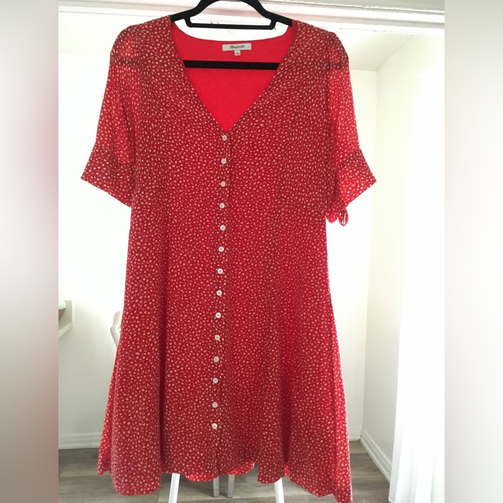MadeWell, loose fitting Red Dress